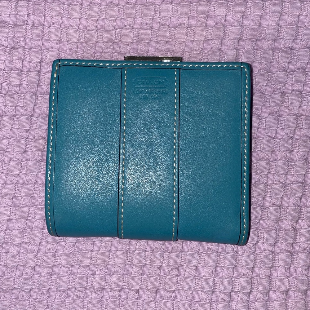 Coach Blue Leather Wallet!
